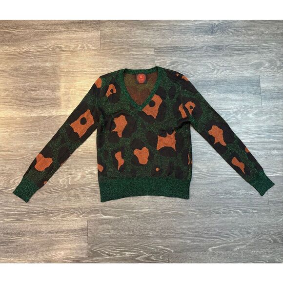 NWOT Happy Sheep Metallic Animal Print Knit Sweater Top Size Small - Picture 5 of 8